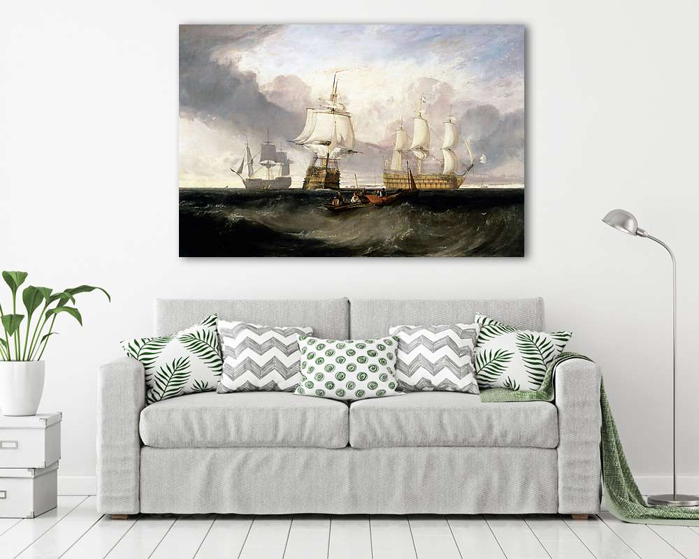 A Victory visszatér Trafalgarból, három pozicióban (színverzió 1) - vászonkép, falikép vásárlás A Victory visszatér Trafalgarból, három pozicióban (színverzió 1) (bögre) - vászonkép, falikép otthonra és irodába