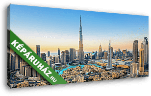 Dubai luxus felhőkarcolók panorámája - vászonkép 3D látványterv