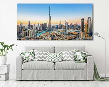 Dubai luxus felhőkarcolók panorámája (vászonkép) - vászonkép, falikép otthonra és irodába