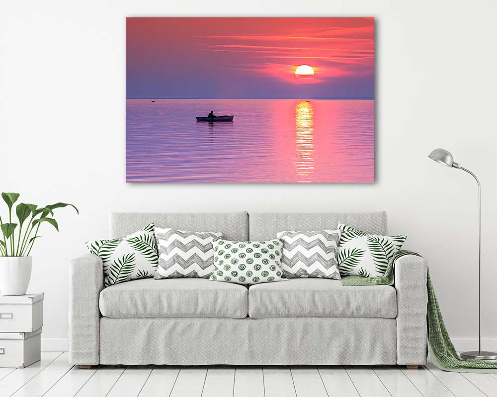 Gyönyörű naplemente a Balaton-ban - vászonkép, falikép vásárlás Gyönyörű naplemente a Balaton-ban (poszter) - vászonkép, falikép otthonra és irodába