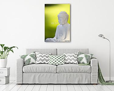Fehér Buddha zölden 02 (vászonkép) - vászonkép, falikép otthonra és irodába