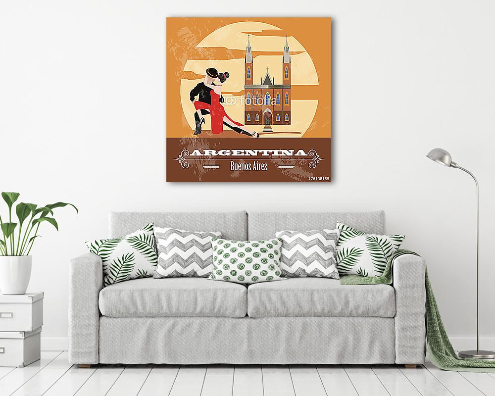 Argentína látványosságai. Retro stílusú kép (bögre) - vászonkép, falikép otthonra és irodába