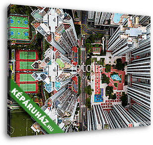 Hong Kong felülnézetből (légifelvétel) - vászonkép 3D látványterv