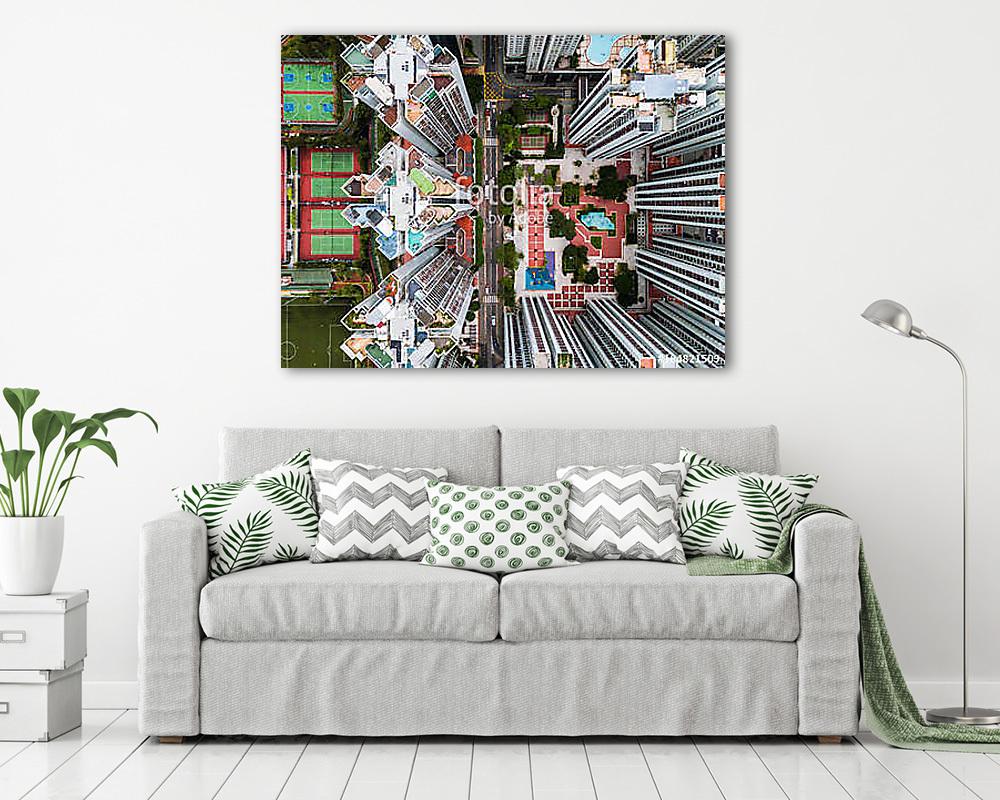 Hong Kong felülnézetből (légifelvétel) (bögre) - vászonkép, falikép otthonra és irodába