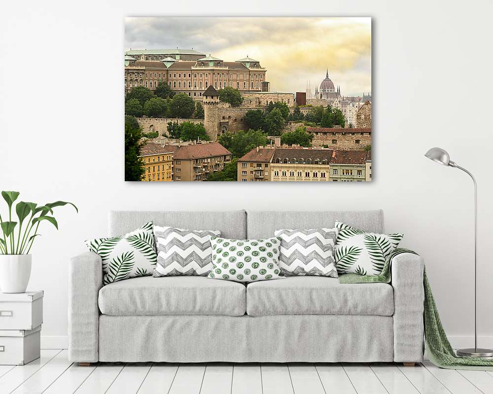 Királyi palota és a budapesti Parlament kupolája - vászonkép, falikép vásárlás Királyi palota és a budapesti Parlament kupolája (vászonkép) - vászonkép, falikép otthonra és irodába