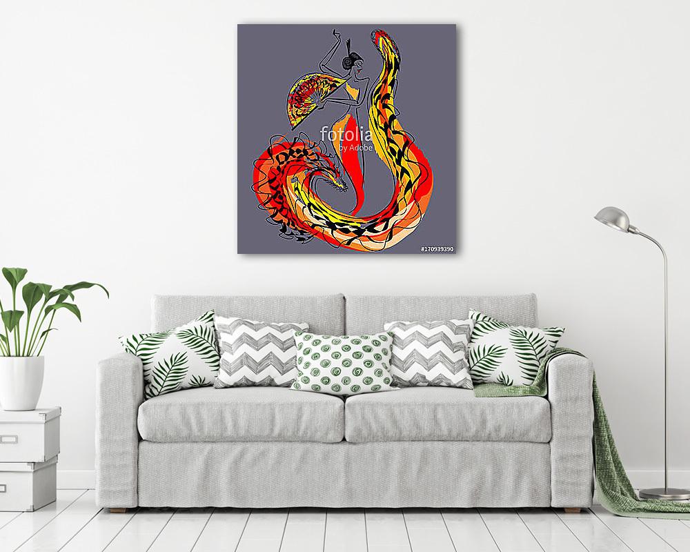 figure of flamenco dancer (vászonkép) - vászonkép, falikép otthonra és irodába