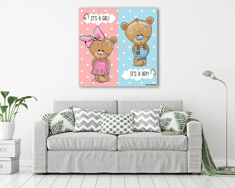 Lány maci - Fiú maci (poszter) - vászonkép, falikép otthonra és irodába