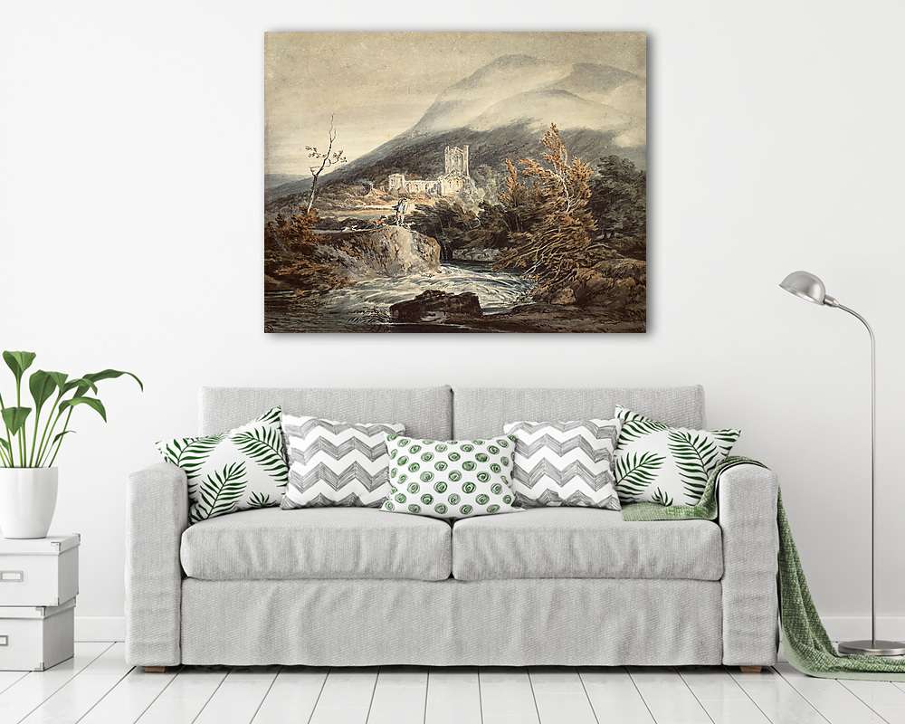 Llanthony Apátság, Monmouthshire (keretezett kép) - vászonkép, falikép otthonra és irodába
