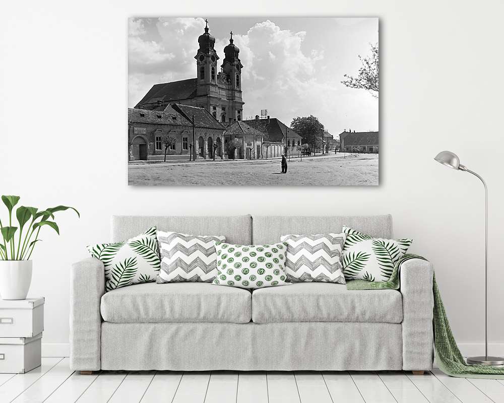 Tata, Kossuth tér (1959) - vászonkép, falikép vásárlás Tata, Kossuth tér (1959) (fotótapéta) - vászonkép, falikép otthonra és irodába