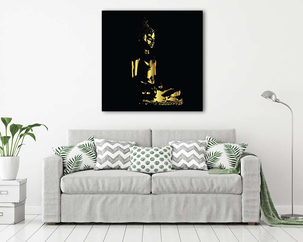 Buddha sziluett (vászonkép) - vászonkép, falikép otthonra és irodába