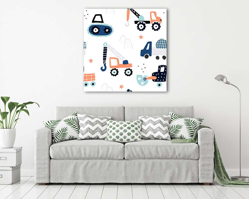 Munkagépek tapétaminta (fotótapéta) - vászonkép, falikép otthonra és irodába