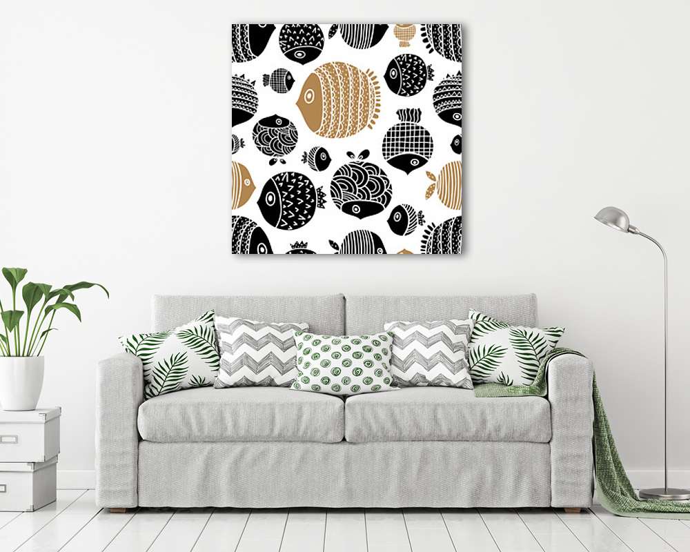 Diszkosz halak tapétaminta - vászonkép, falikép vásárlás Diszkosz halak tapétaminta (vászonkép) - vászonkép, falikép otthonra és irodába