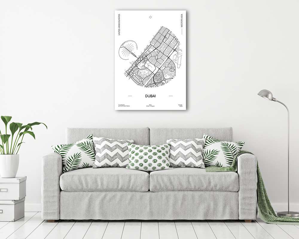 Travel poster, urban street plan city map Dubai - vászonkép, falikép vásárlás Travel poster, urban street plan city map Dubai (fotótapéta) - vászonkép, falikép otthonra és irodába