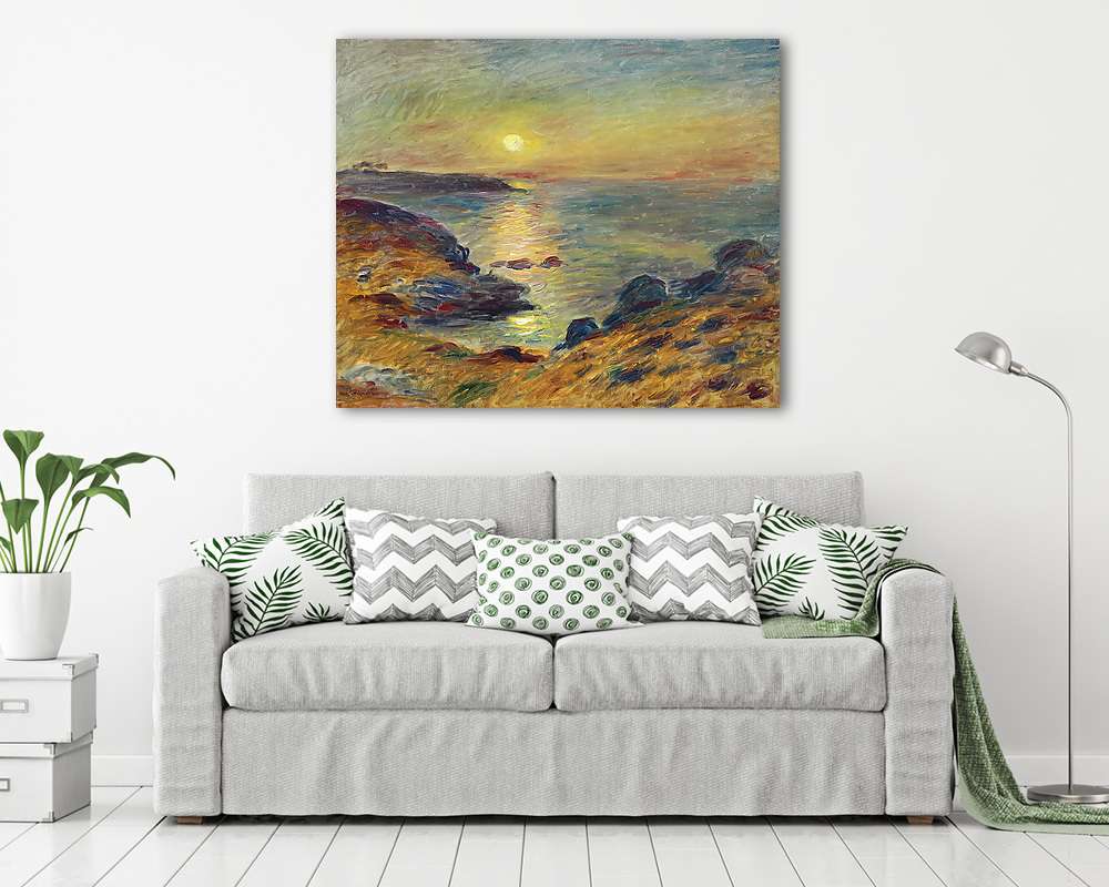 Naplemente Douarnenezben (c1883) (élénk színverzió)  (vászonkép) - vászonkép, falikép otthonra és irodába