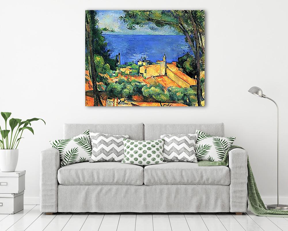 L'Estaque piros háztetőkkel - vászonkép, falikép vásárlás L'Estaque piros háztetőkkel (keretezett kép) - vászonkép, falikép otthonra és irodába