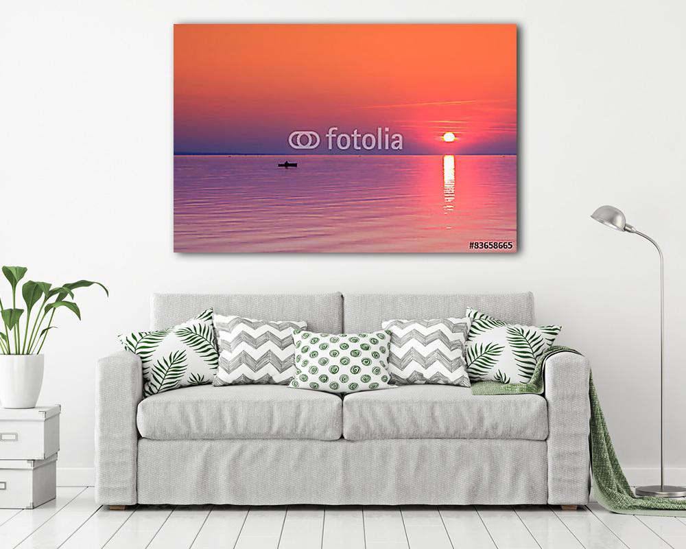 Gyönyörű naplemente a Balaton-ban - vászonkép, falikép vásárlás Gyönyörű naplemente a Balaton-ban (poszter) - vászonkép, falikép otthonra és irodába