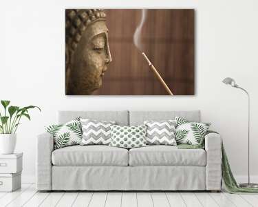 füst 4 buddha (vászonkép) - vászonkép, falikép otthonra és irodába