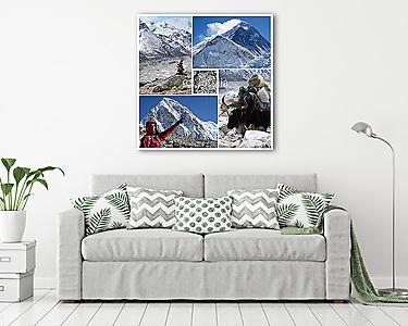 Magaslati turisztikai útvonalak kollázsai Everest Base Camp trek (vászonkép) - vászonkép, falikép otthonra és irodába
