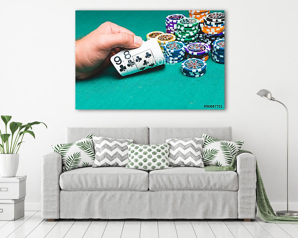 Póker kártyák és zsetonok (poszter) - vászonkép, falikép otthonra és irodába