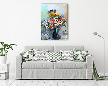 Csendélet virágokkal - (olajfestmény reprodukció) (vászonkép) - vászonkép, falikép otthonra és irodába