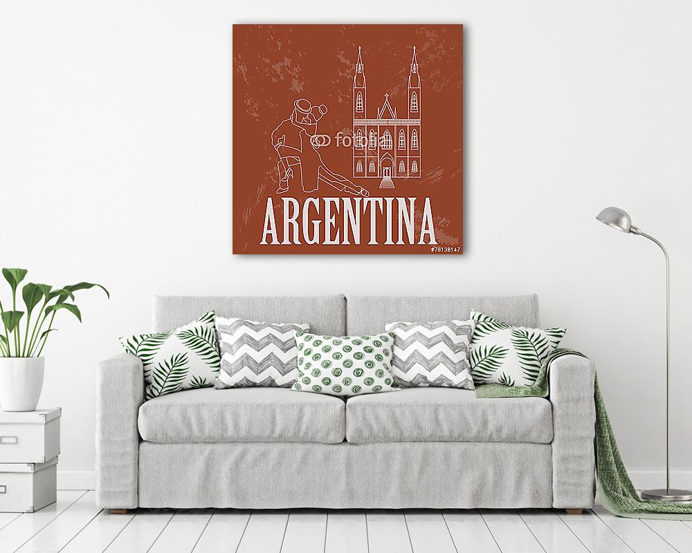 Argentína látványosságai. Retro stílusú kép (bögre) - vászonkép, falikép otthonra és irodába