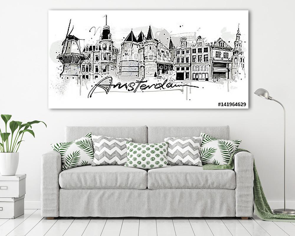 Amsterdam Skyline (többrészes kép) - vászonkép, falikép otthonra és irodába