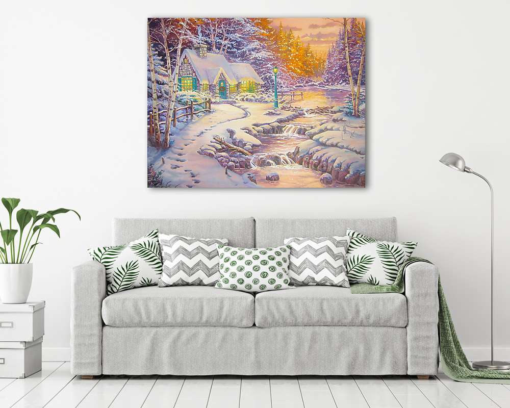 Havas tájkép (olajfestmény reprodukció) (bögre) - vászonkép, falikép otthonra és irodába