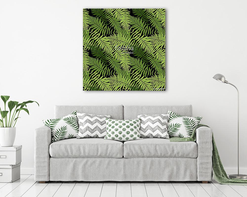 Páfránylevelek tapétaminta (vászonkép) - vászonkép, falikép otthonra és irodába