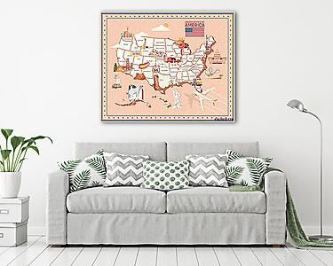 Üdvözöljük az USA-ban. Amerikai Egyesült Államok poszter. Vektor (vászonkép) - vászonkép, falikép otthonra és irodába