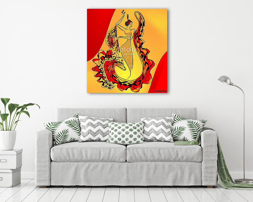 figure of flamenco dance (poszter) - vászonkép, falikép otthonra és irodába