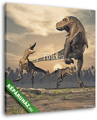 A T-Rex csata - vászonkép 3D látványterv