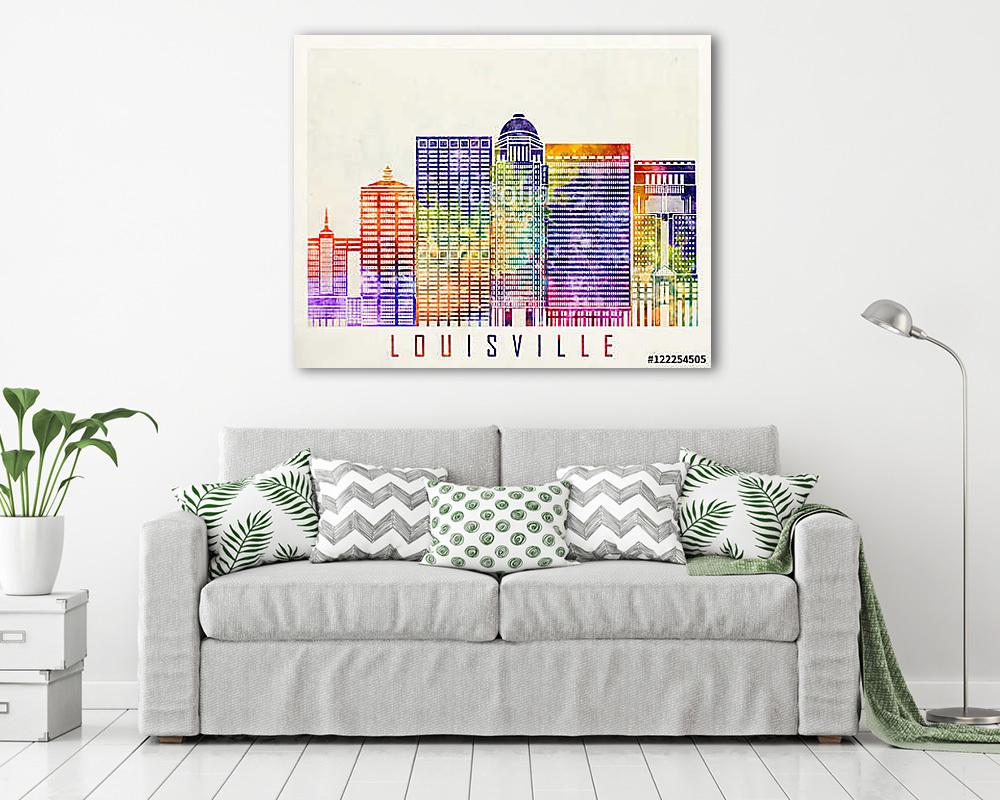 Louisville landmarks watercolor poster - vászonkép, falikép vásárlás Louisville landmarks watercolor poster (bögre) - vászonkép, falikép otthonra és irodába