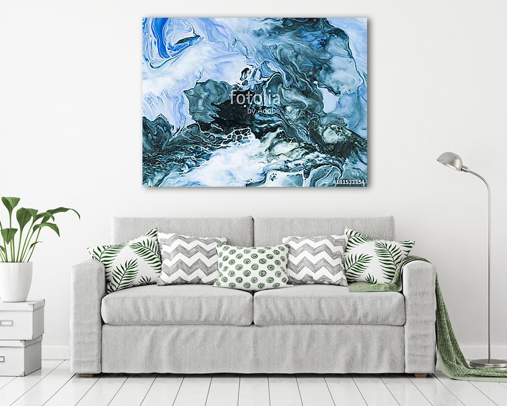 Creative abstract hand painted background, wallpaper, texture, close-up fragment of acrylic painting on canvas with brush stroke (többrészes kép) - vászonkép, falikép otthonra és irodába