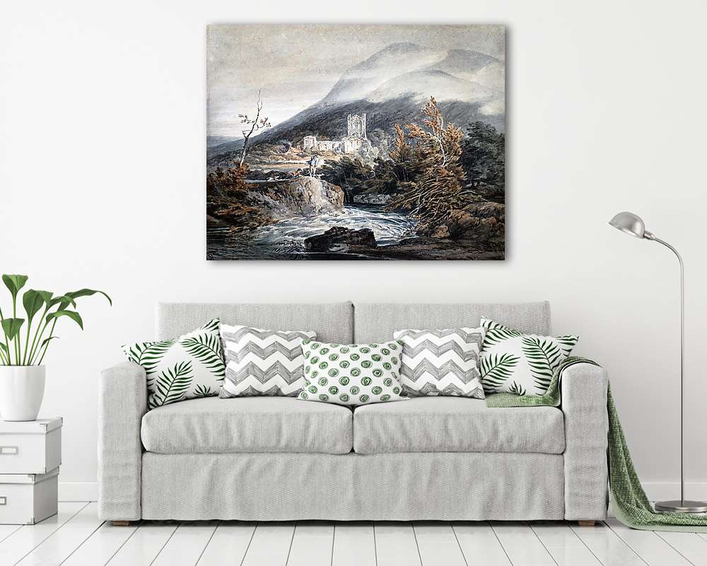 Llanthony apátság,  Monmouthshire (színverzió 1) - vászonkép, falikép vásárlás Llanthony apátság,  Monmouthshire (színverzió 1) (bögre) - vászonkép, falikép otthonra és irodába