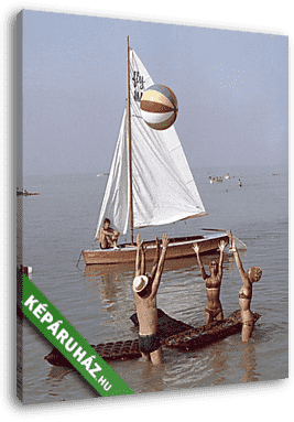 Labdázás a Balatonban (1969) - vászonkép 3D látványterv