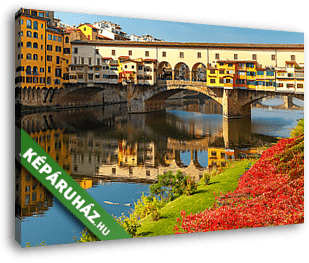 Ponte Vecchio tükröződés, Firenze - vászonkép 3D látványterv