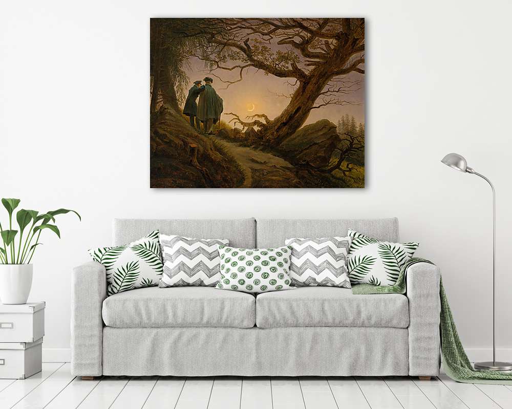 Két férfi szemléli a Holdat (1825-1830) - vászonkép, falikép vásárlás Két férfi szemléli a Holdat (1825-1830) (vászonkép) - vászonkép, falikép otthonra és irodába