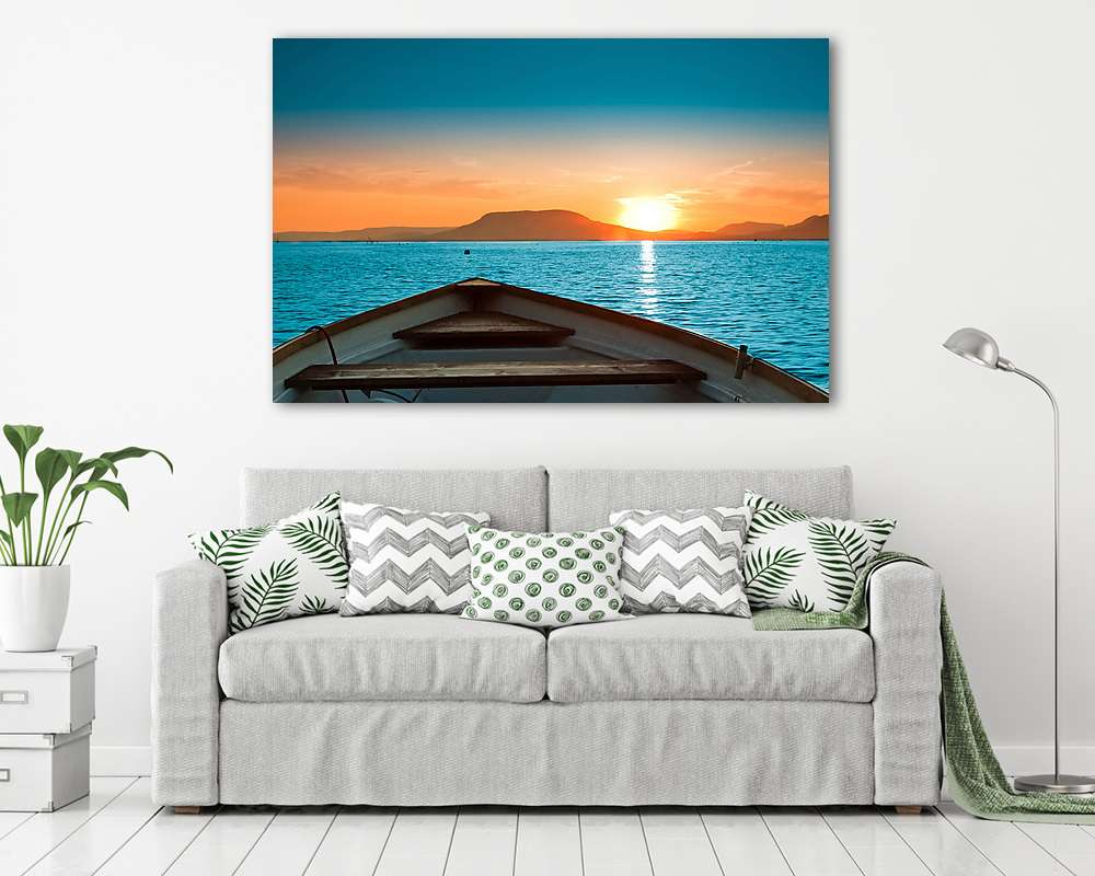 Naplemente a Balatonon, Badacsonynál - vászonkép, falikép vásárlás Naplemente a Balatonon, Badacsonynál (poszter) - vászonkép, falikép otthonra és irodába