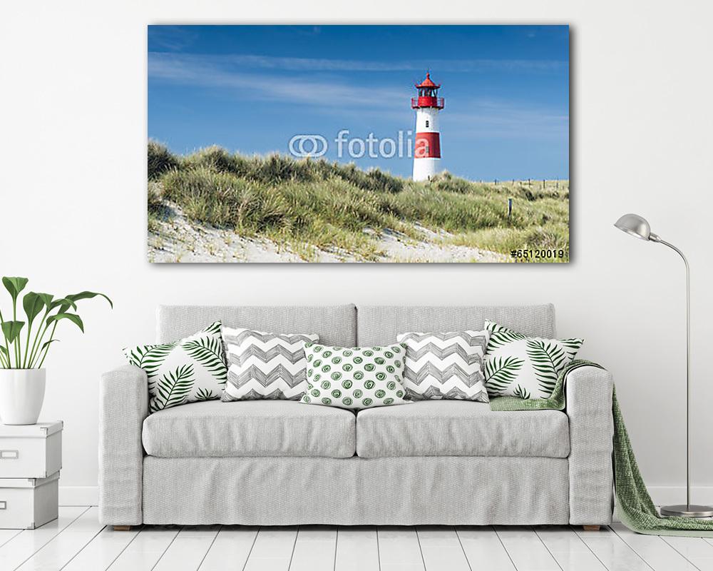 Lightouse a dűne vízszintesen (vászonkép) - vászonkép, falikép otthonra és irodába
