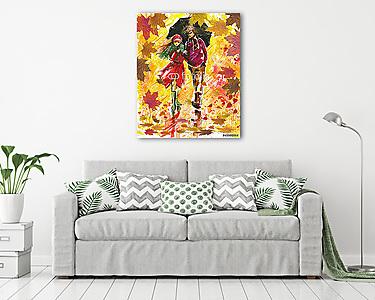 Őszi séta-akvarell (vászonkép) - vászonkép, falikép otthonra és irodába