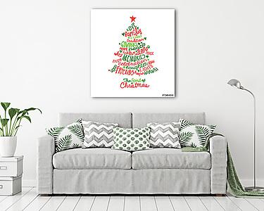 Karácsonyi kártya szó Felhőfa tervezés (vászonkép) - vászonkép, falikép otthonra és irodába