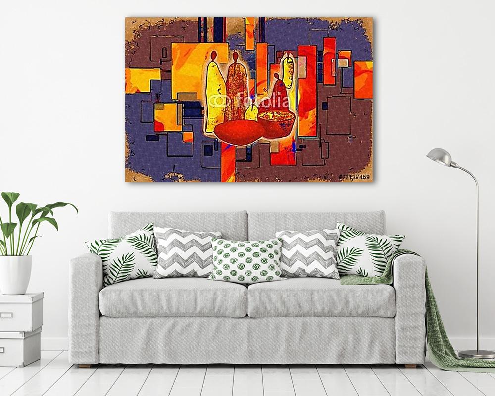 afro motívum etnikai retro vintage (fotótapéta) - vászonkép, falikép otthonra és irodába