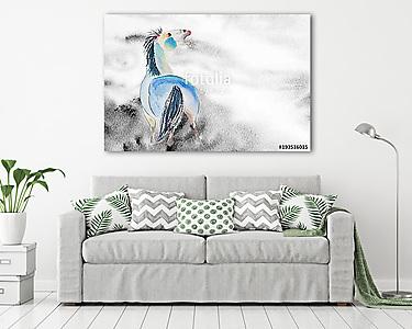 Színes ló absztrakt (akvarell) (vászonkép) - vászonkép, falikép otthonra és irodába