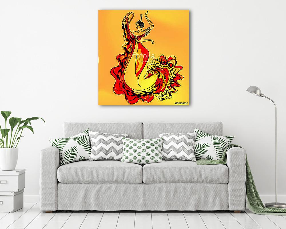 figure of flamenco dancer girl (vászonkép) - vászonkép, falikép otthonra és irodába