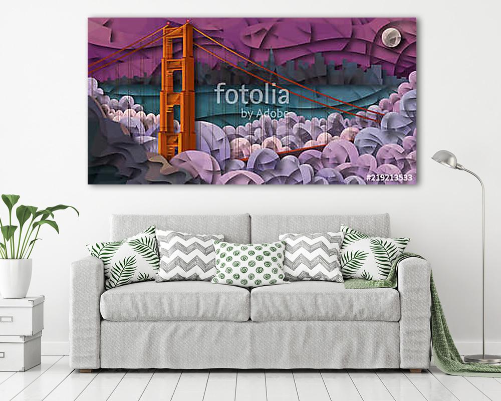 Golden Gate (keretezett kép) - vászonkép, falikép otthonra és irodába