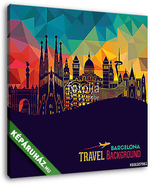 Barcelona detailed silhouette. Vector illustration - vászonkép 3D látványterv