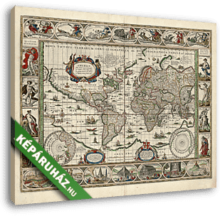 Világtérkép 1635  - vászonkép 3D látványterv