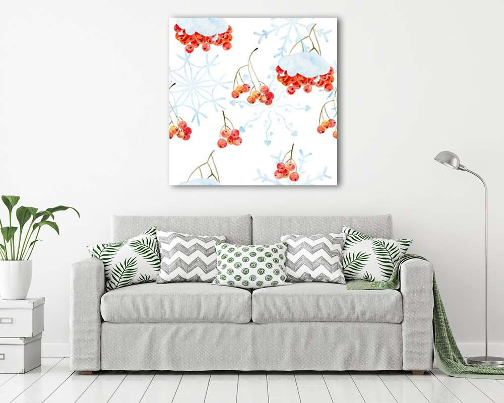 Csipkebogyó tapétaminta - vászonkép, falikép vásárlás Csipkebogyó tapétaminta (keretezett kép) - vászonkép, falikép otthonra és irodába