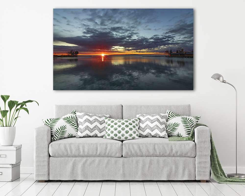 Keszthelyi móló (keretezett kép) - vászonkép, falikép otthonra és irodába