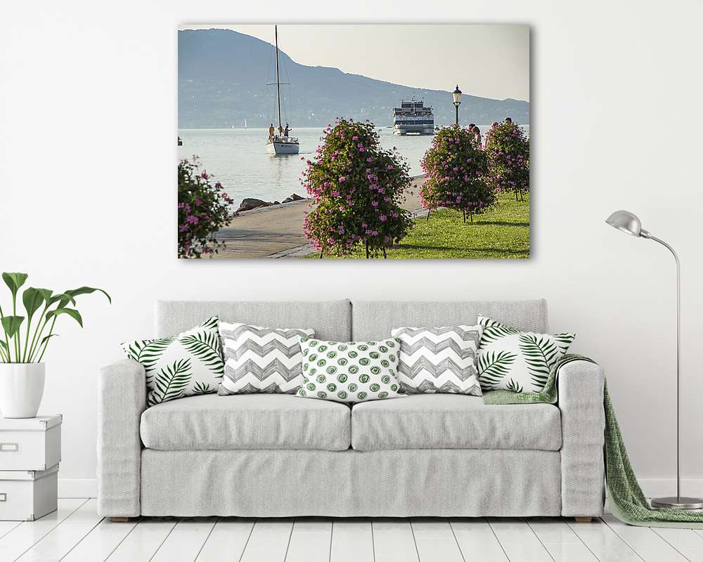 Nyár a fonyódi kikötőben - vászonkép, falikép vásárlás Nyár a fonyódi kikötőben (vászonkép) - vászonkép, falikép otthonra és irodába